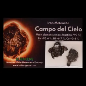 Campo del Cielo – 2 Boxed Iron Meteorites, 2.8 g