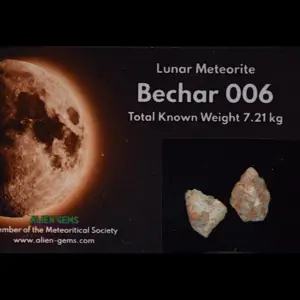 Moon Meteorite Bechar 006 – 2 Boxed Lunar Specimens, 0.47 g